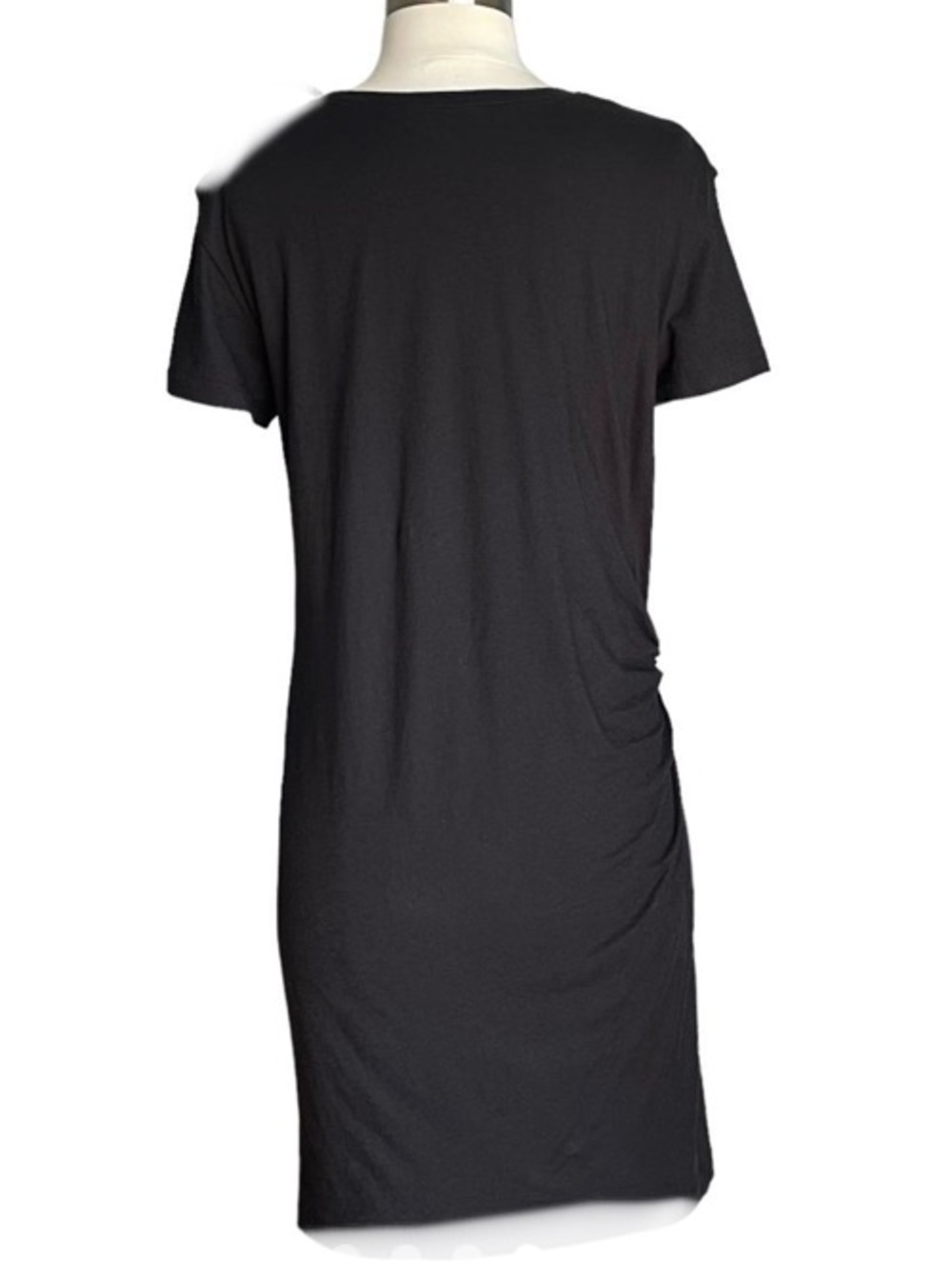 Vince Side-Tie Black Cotton  Short Sleeve Casual Mini Dress Large - Picture 5 of 10